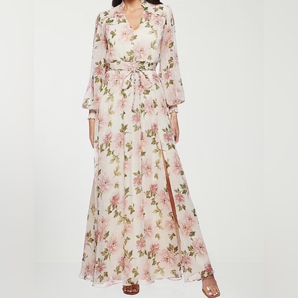 Elegant Floral Long Sleeve Maxi Dress - Picture 1 of 6